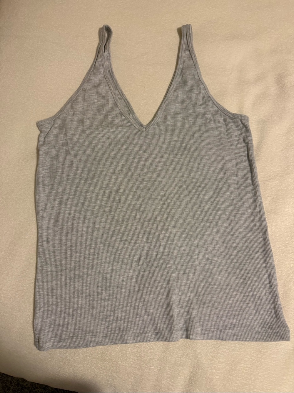 Abercrombie & Fitch Heather Gray Ribbed V-Neck Camisole